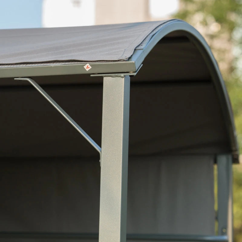 Grey Metal BBQ Canopy