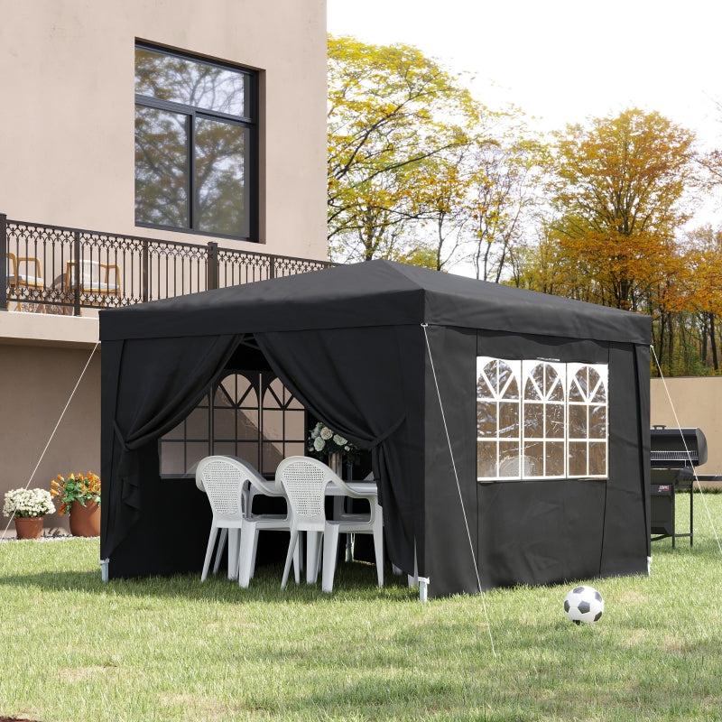 Black Square Pop Up Gazebo