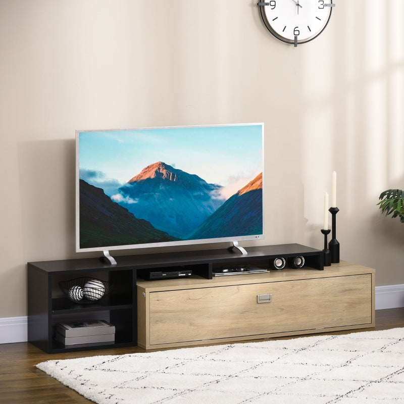 Chic Black Wood TV Stand With Storage