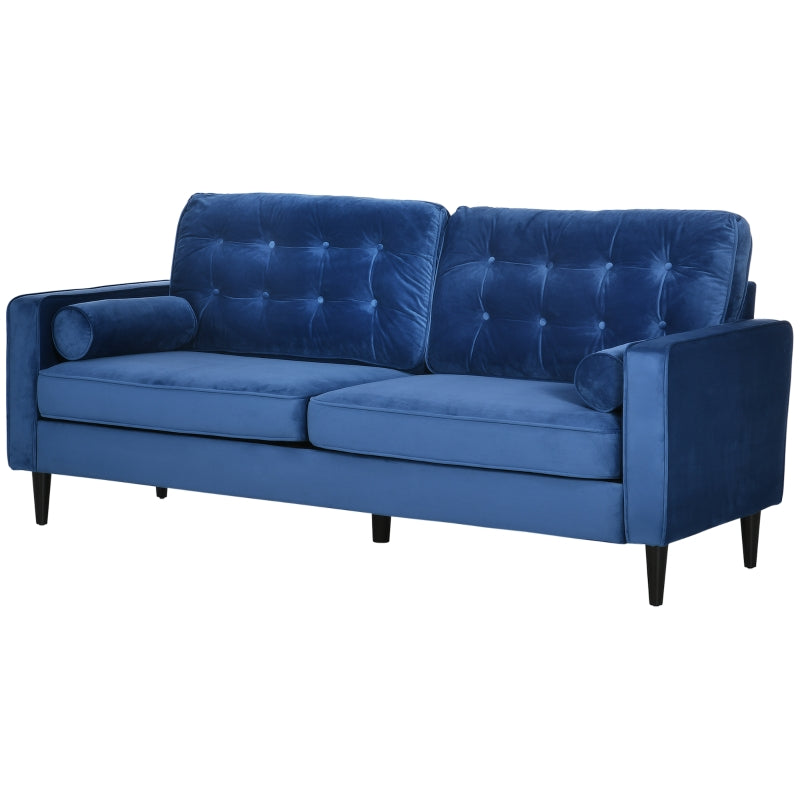 Blue Velvet-Style Vintage Fabric Sofa