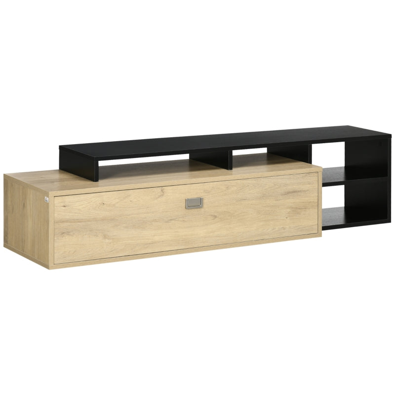 Chic Black Wood TV Stand With Storage