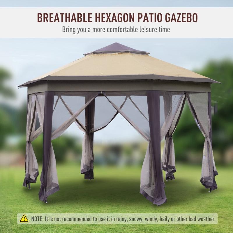 Hexagon Gazebo With Netting