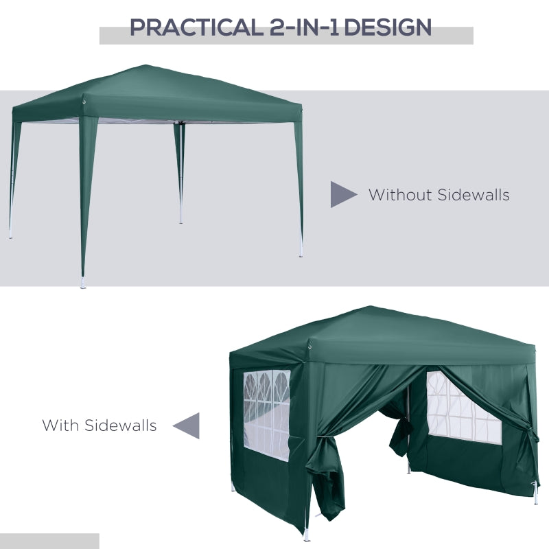 Small Green Pop Up Gazebo (3m x 3m)