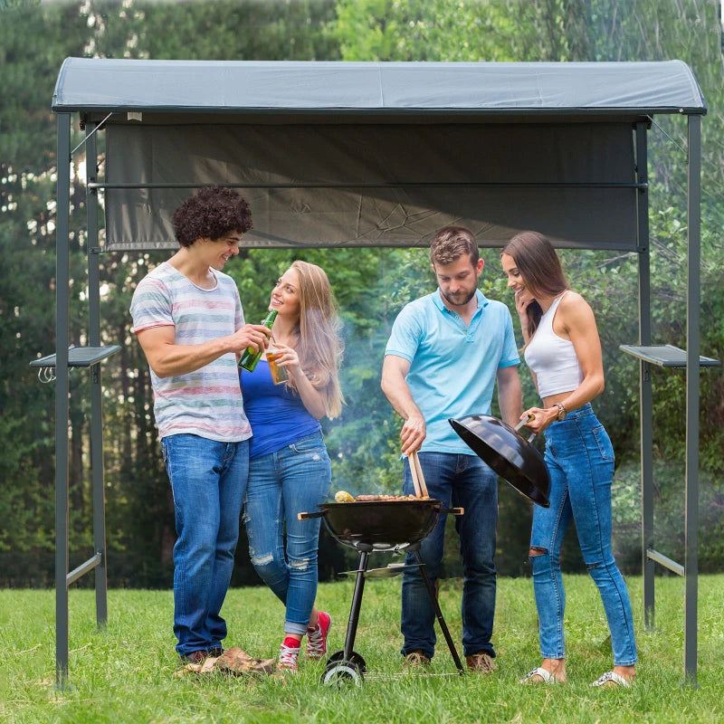 Grey Metal BBQ Canopy