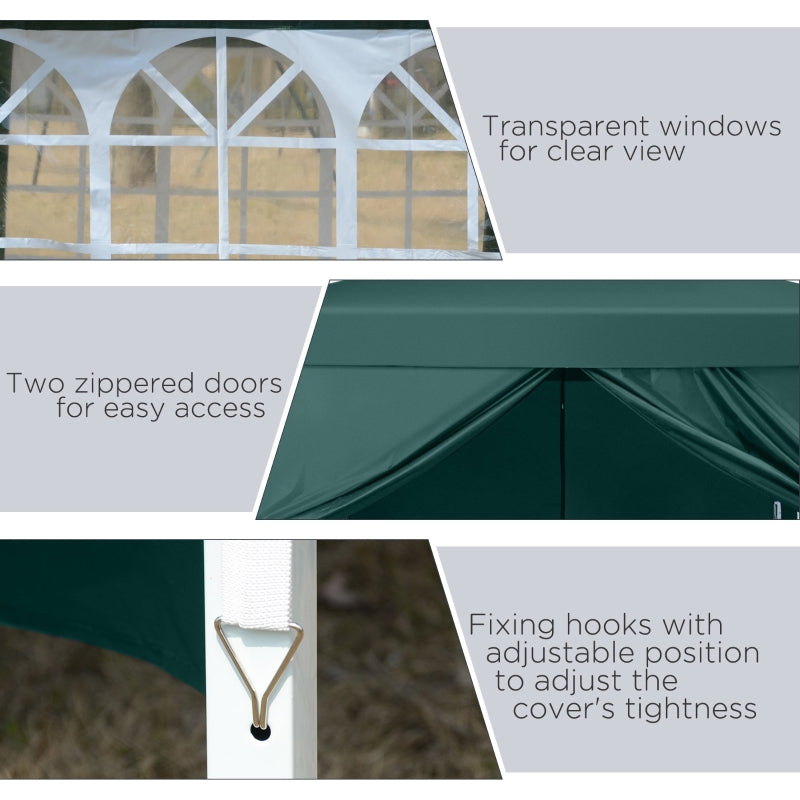 Small Green Pop Up Gazebo (3m x 3m)