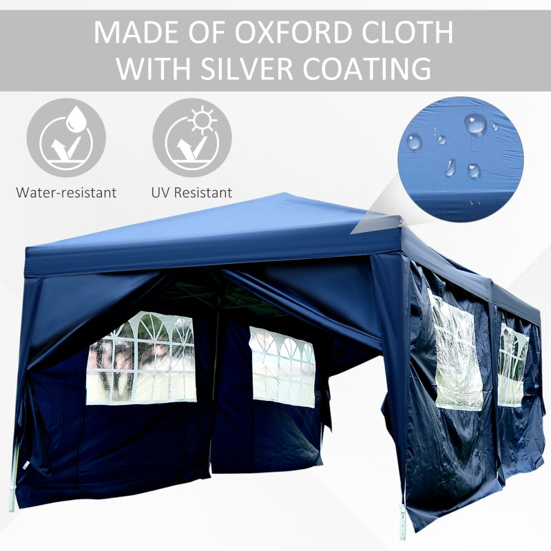 Blue Water Resistant Pop Up Gazebo