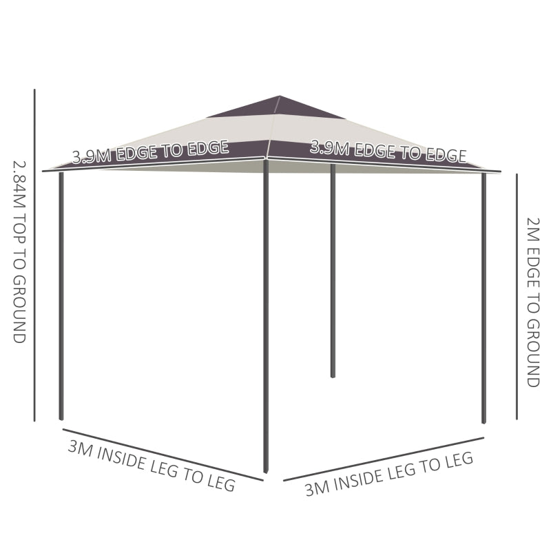 Simple Brown Gazebo With Adjustable Legs and Roller Bag