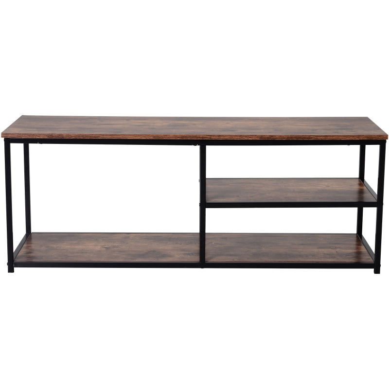 Wood Effect Industrial-Style Multi Shelf TV Unit