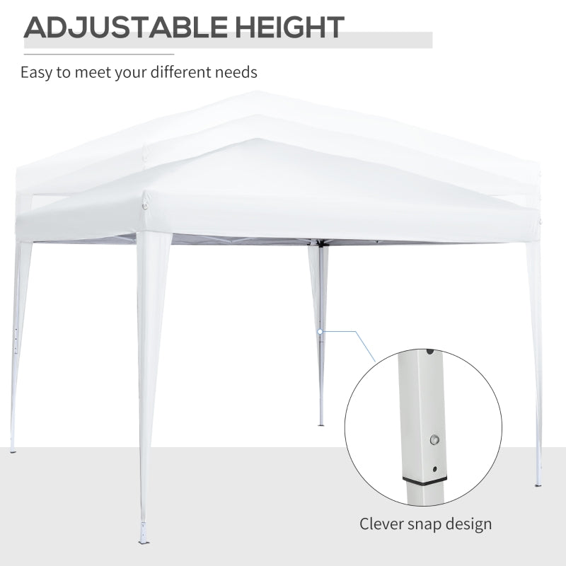 White Gazebo With Powder-Coated Steel Frame