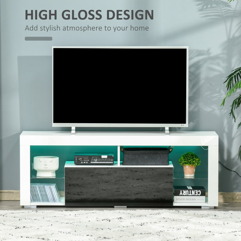 Kingley Gloss White TV Stand With Storage