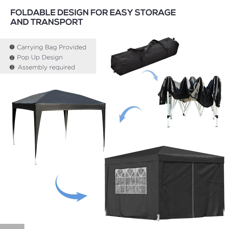 Black Square Pop Up Gazebo