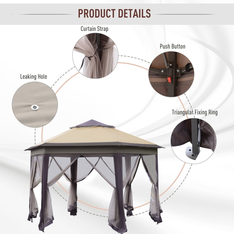 Hexagon Gazebo With Netting