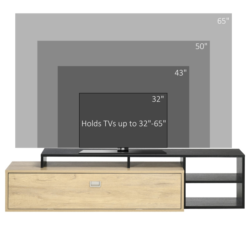 Chic Black Wood TV Stand With Storage