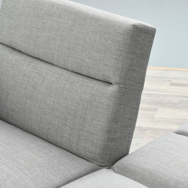 Reversible Grey Corner Sofa With Footstall