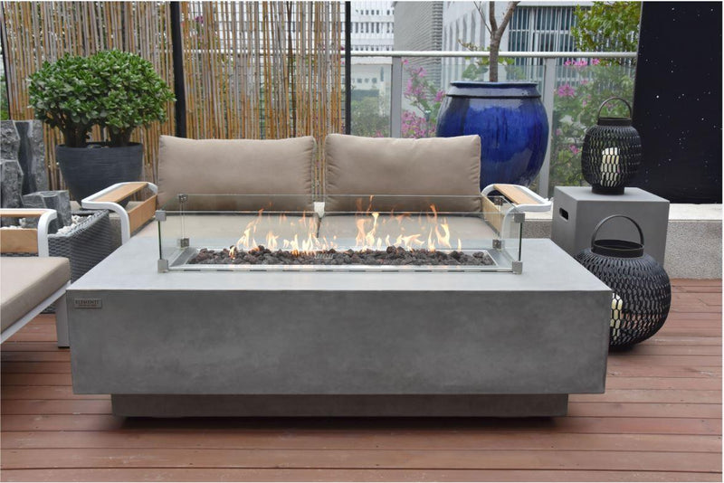 Elementi Granville Gas Fire Pit Table - Gas Fire Pit Table