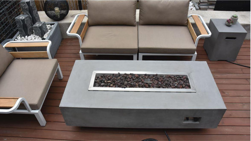 Elementi Granville Gas Fire Pit Table - Gas Fire Pit Table