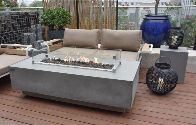 Elementi Granville Gas Fire Pit Table - Gas Fire Pit Table