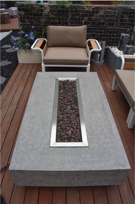 Elementi Hampton Gas Fire Pit Table - Gas Fire Pit Table