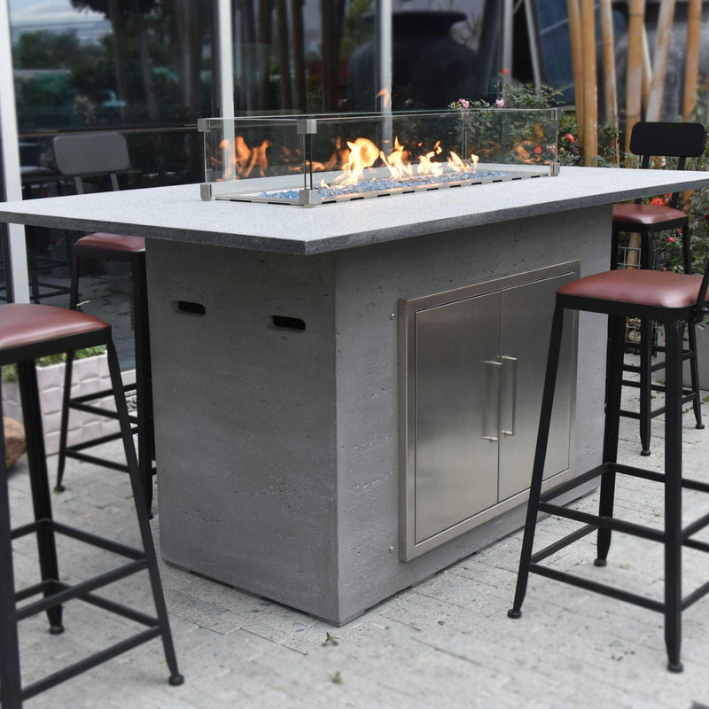 Elementi Himalaya Bar Table Gas Fire Pit - Gas Fire Pit Table