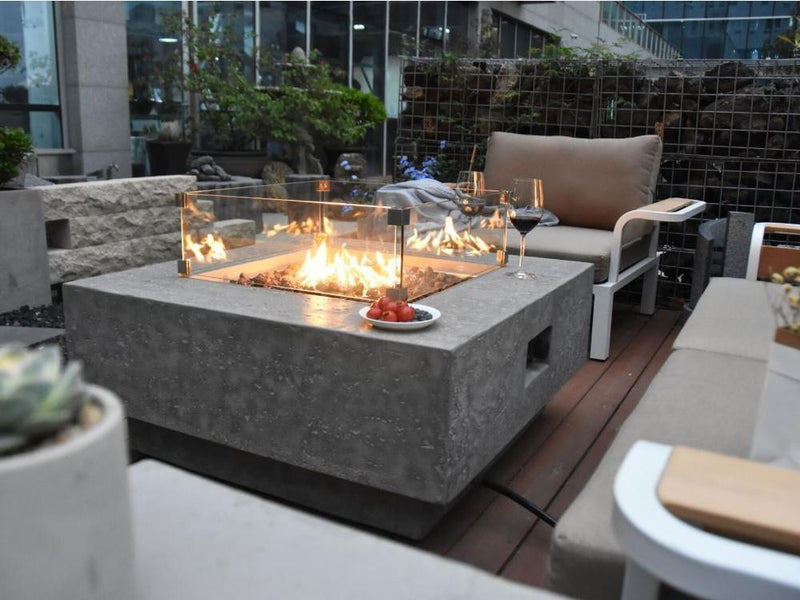 Elementi Manhattan Gas Fire Pit - Gas Fire Pit