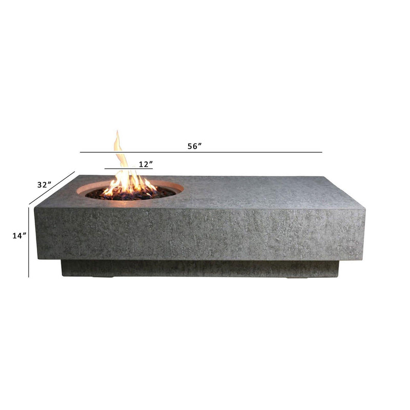 Elementi Metropolis Gas Fire Pit Table - Gas Fire Pit Table