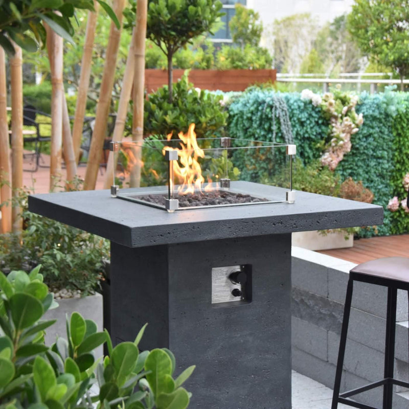 Elementi Montreal Bar Table Gas Fire Pit - Gas Fire Pit Table