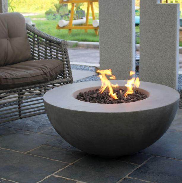 Elementi Roca Gas Fire Pit Bowl - Gas Fire Pit Bowl