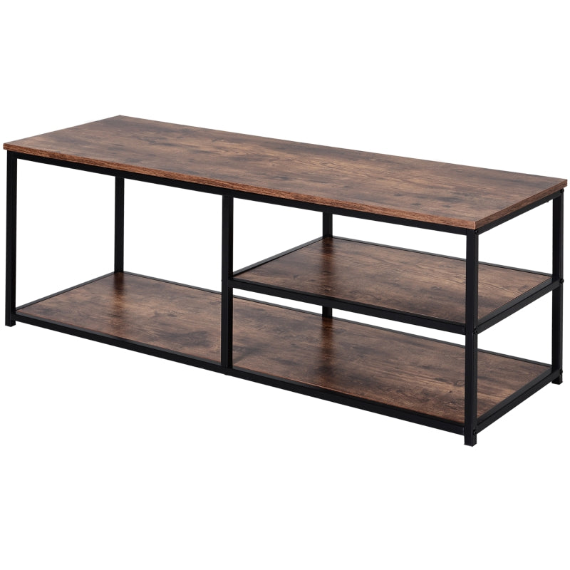 Wood Effect Industrial-Style Multi Shelf TV Unit