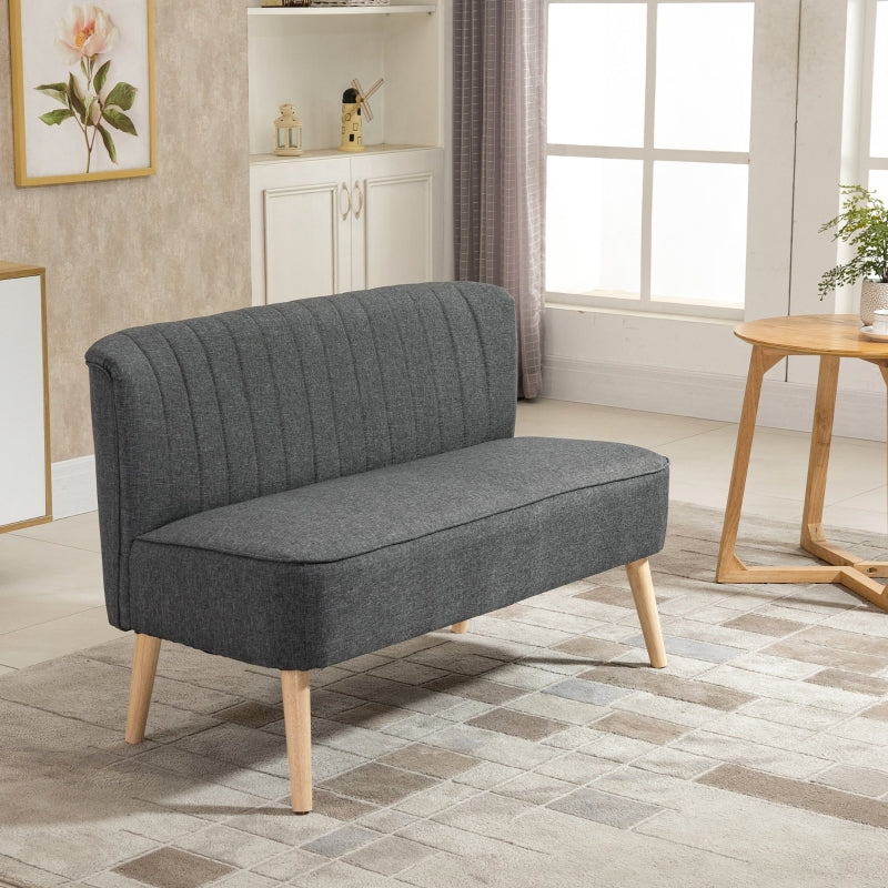 High-Back Grey 2 Seater Sofa