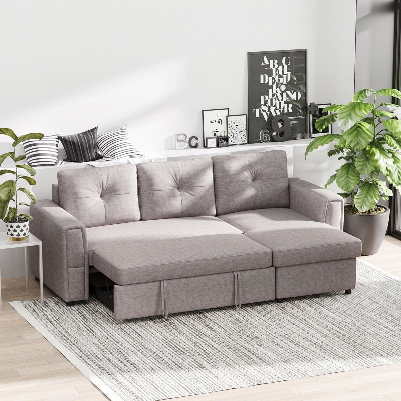 Grey Studio Corner Sofabed With Storage