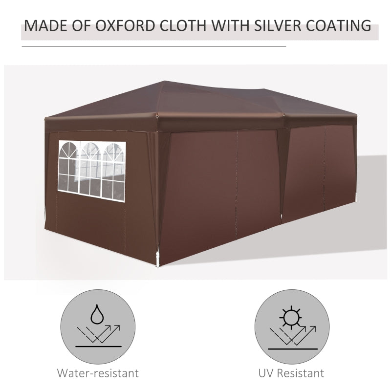 Large Brown Outdoor Pop Up Gazebo