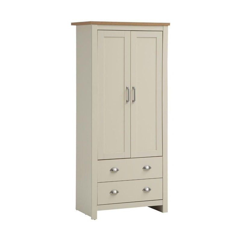 Lisbon 2 Piece Set (2 Door Wardrobe, 1 Drw Bedside) - Bedroom Sets