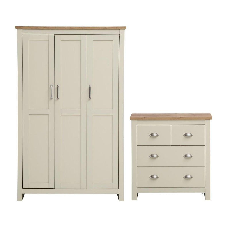 Lisbon 2 Piece Set (3 Door Wardrobe, 2+2 Chest) - Bedroom Sets