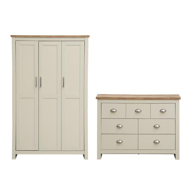 Lisbon 2 Piece Set (3 Door Wardrobe, 3+4 Chest) - Bedroom Sets