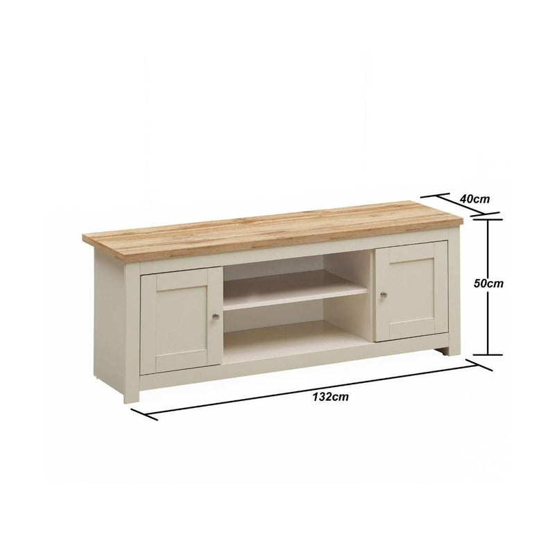 Lisbon 3 Piece Set (TV Unit  2 Doors 1 Shelf, 3 Doors & 2 Drawer Sideboard, 2 Drawer Coffee Table) Cream - Living Room Sets