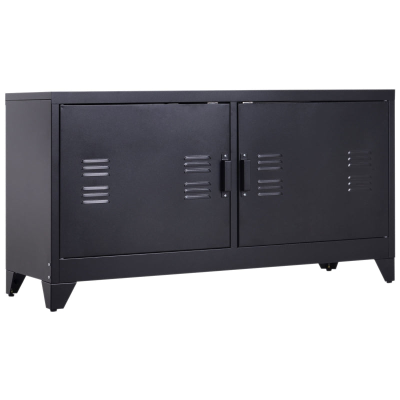 Black Industrial Steel TV Unit