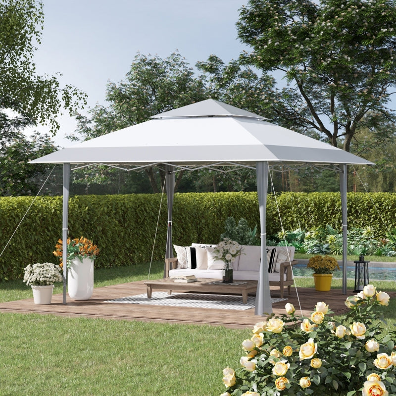 Light Grey Gazebo With Adjustable Legs