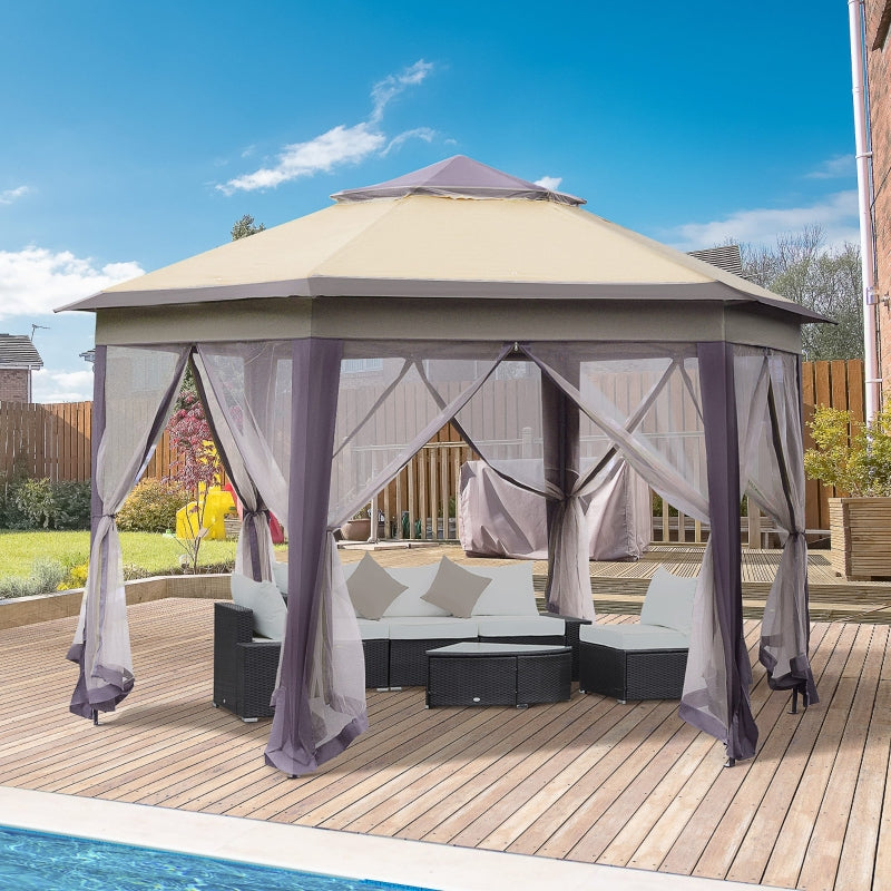 Hexagon Gazebo With Netting