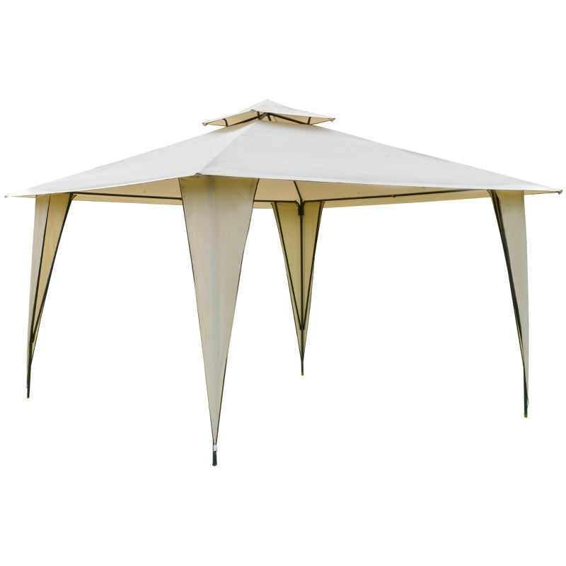 Beige Pop Up Gazebo With Steel Frame