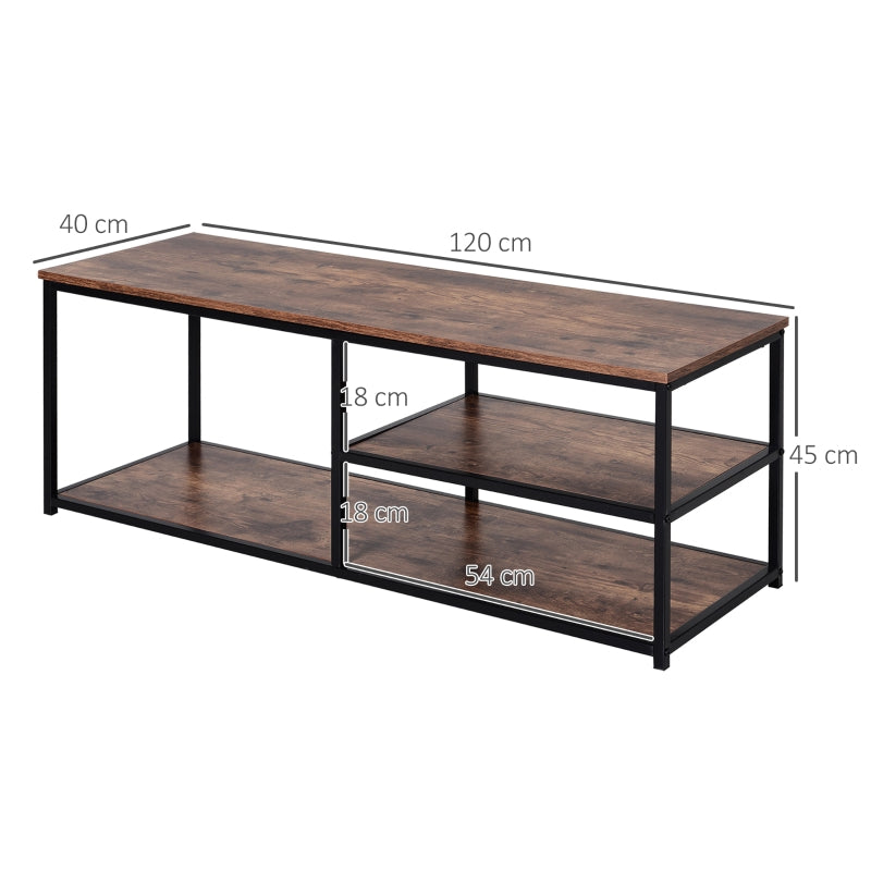 Wood Effect Industrial-Style Multi Shelf TV Unit