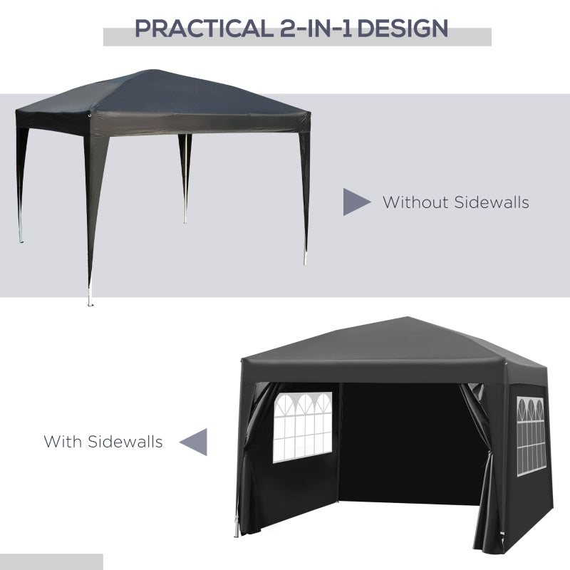 Black Square Pop Up Gazebo