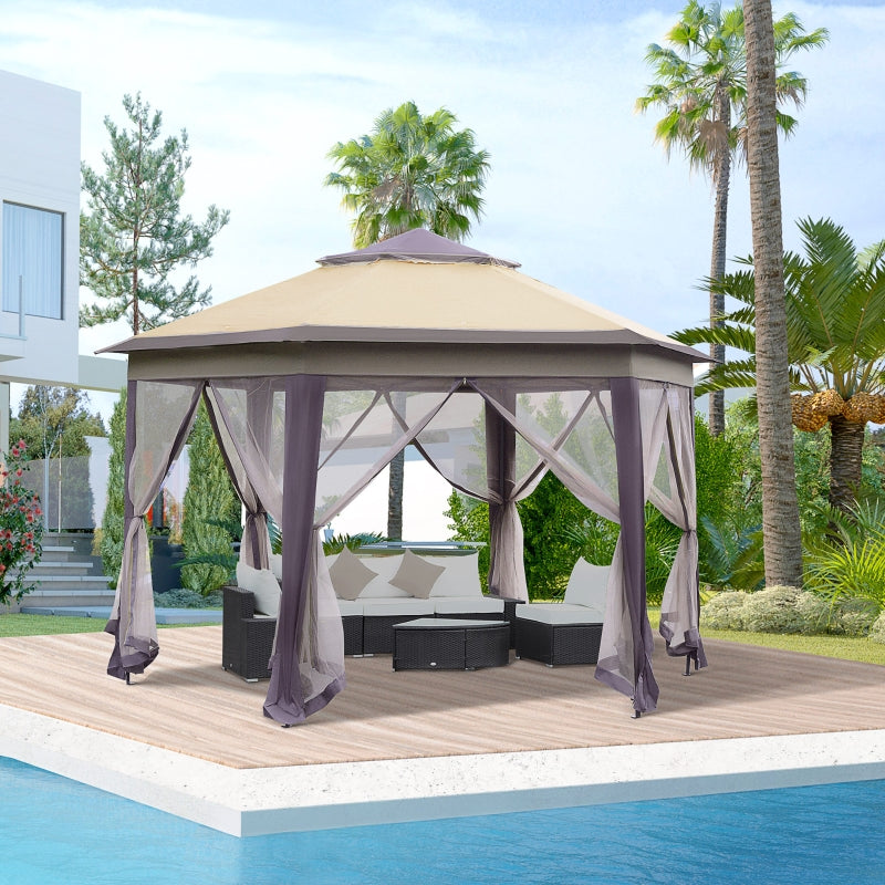 Hexagon Gazebo With Netting