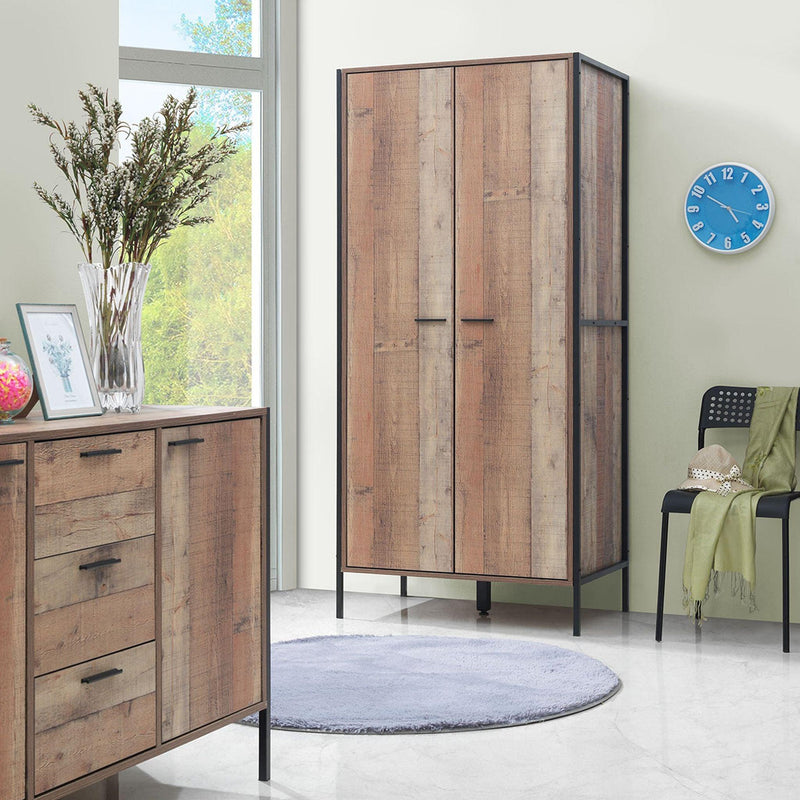 Stretton 3 Piece Bedroom Set 2 Door Wardrobe - Bedroom Sets