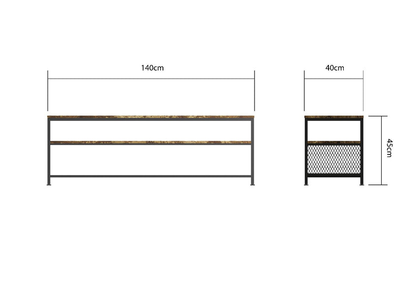 Rustic Wood Effect TV Stand