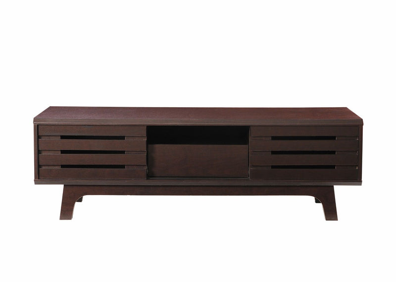 Dark TV Cabinet With Sliding Doors