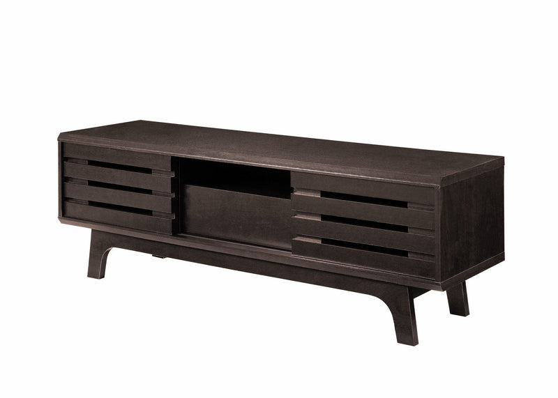 Dark TV Cabinet With Sliding Doors