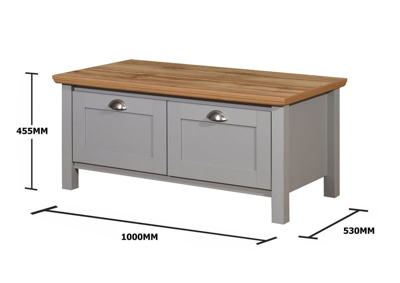 4 Door Merlin Grey Coffee Table