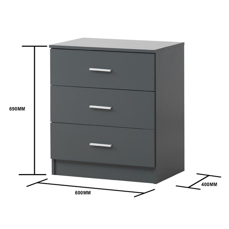 Anthracite 3 Drawer Chest