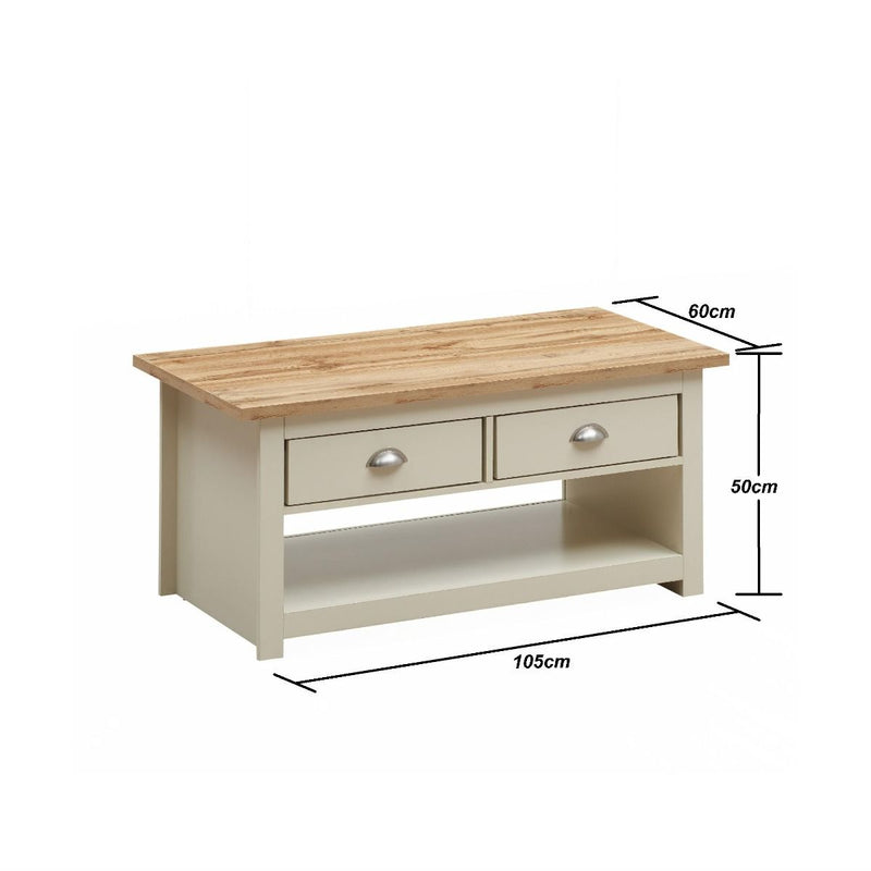 Beige 2 Drawer Coffee Table