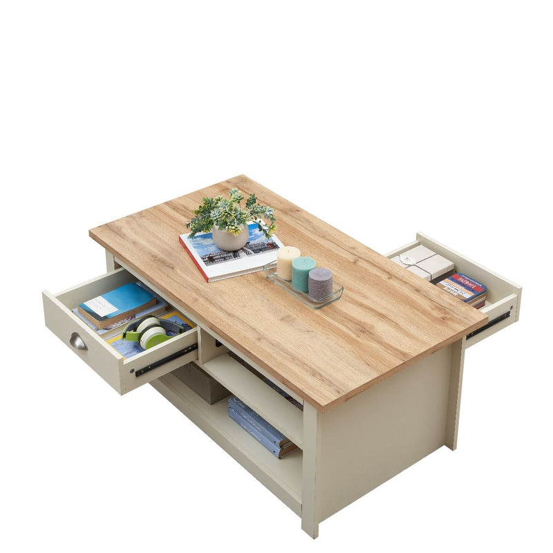 Beige 2 Drawer Coffee Table